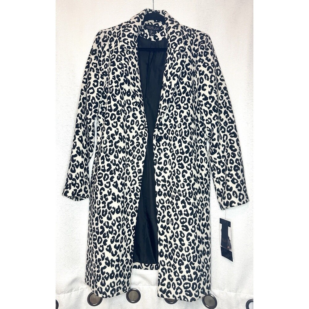 Rachel Zoe Los Angeles New York Long Coat Animal Print Size Large Women’s NWT